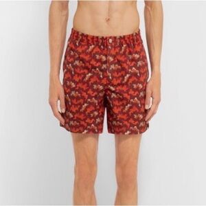 JP Tod's Men's Tod's red cloud-printed swim shorts. Size xxl